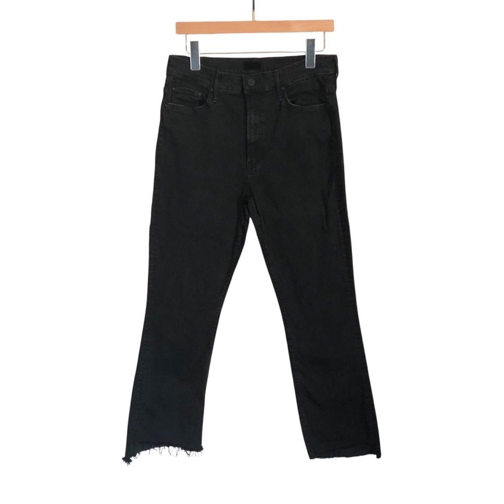 MOTHER The Insider Crop Step Fray Not Guilty Black Wash
